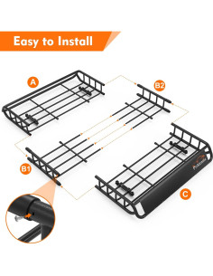 Transportador de Carga Techo Coche FIVKLEMNZ 15 Pies Cúbicos 2
