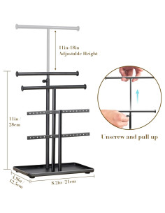 Organizador de Joyas Josmimic Negro Ajustable para Collares 2