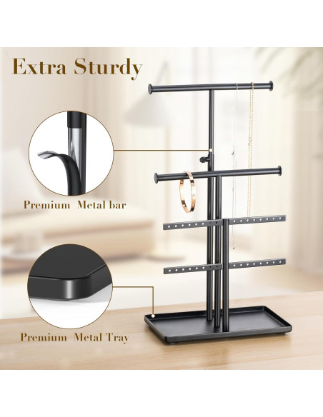 Organizador de Joyas Josmimic Negro Ajustable para Collares Organizador de Joyas Josmimic Negro Ajustable para Collares