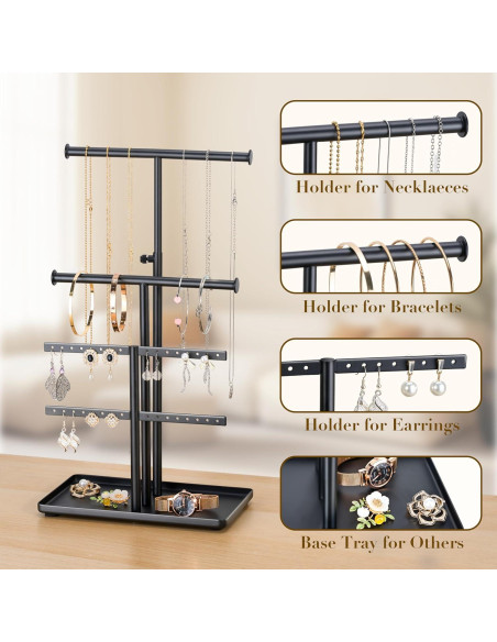 Organizador de Joyas Josmimic Negro Ajustable para Collares Organizador de Joyas Josmimic Negro Ajustable para Collares