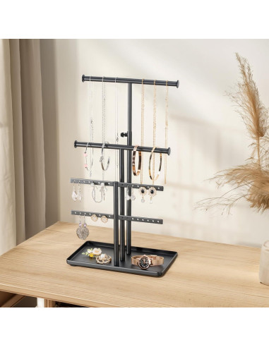 Organizador de Joyas Josmimic Negro Ajustable para Collares