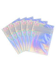 Paquete de 100 Bolsas Holográficas Reutilizables Soulake 7.1x10.2 cm