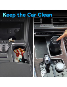 Basurero de Coche SINSEN Negro Diamante 0.68kg con Tapa 2