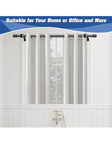Soportes de barra de cortina sin perforación Anndason, Negro, Juego de 2