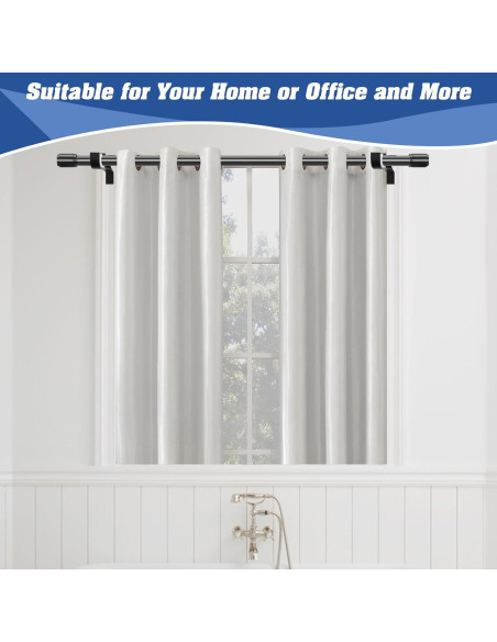 Soportes de barra de cortina sin perforación Anndason, Negro, Juego de 2