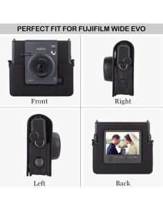 Funda de cámara Fujifilm Instax Wide EVO - Cuero PU Negro 2