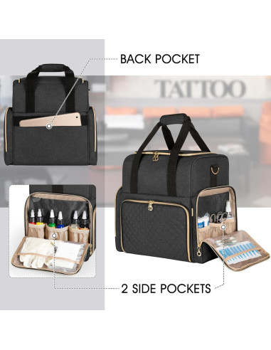 Funda de Viaje para Tatuajes LUXJA Negra con 3 Estuches Extraíbles