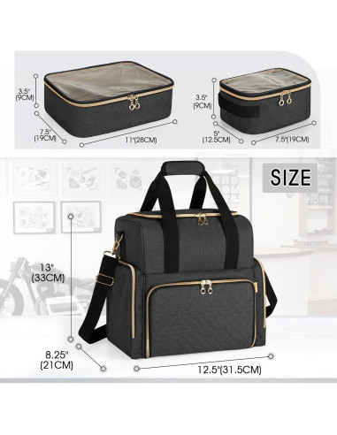 Funda de Viaje para Tatuajes LUXJA Negra con 3 Estuches Extraíbles