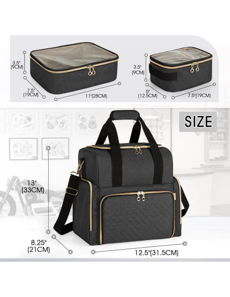 Funda de Viaje para Tatuajes LUXJA Negra con 3 Estuches Extraíbles