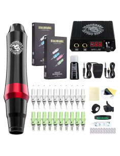 Kit de Pluma de Tatuaje Dragonhawk S4 - Completo con Agujas y Tinta