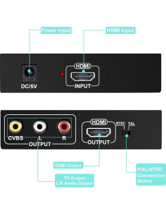 Adaptador HDMI a RCA NEWCARE 1080P AV CVBS para TV 2