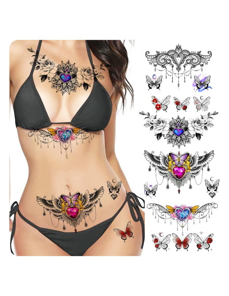 Conjunto de Tatuajes Temporales Sexy Roarhowl Diseño 1