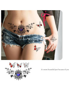 Conjunto de Tatuajes Temporales Sexy Roarhowl Diseño 1 2