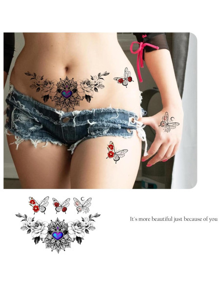 Conjunto de Tatuajes Temporales Sexy Roarhowl Diseño 1