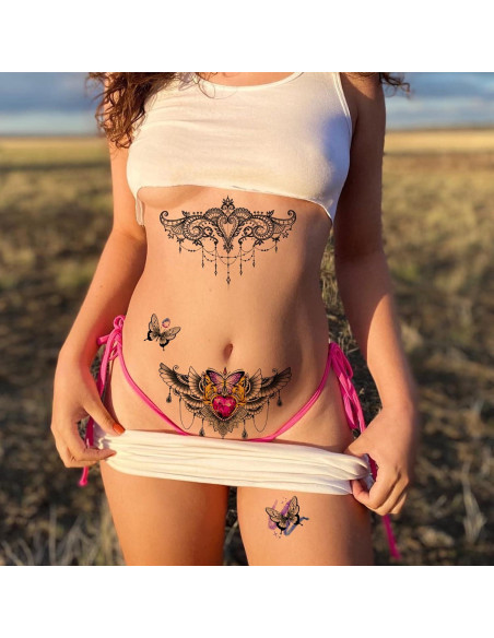 Conjunto de Tatuajes Temporales Sexy Roarhowl Diseño 1
