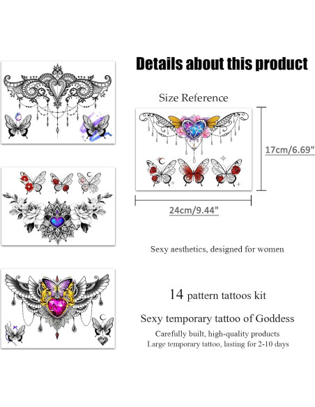 Conjunto de Tatuajes Temporales Sexy Roarhowl Diseño 1