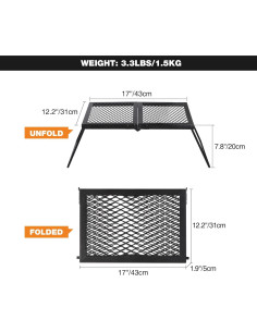 Parrilla de Campamento Plegable REDCAMP 35x19cm Portátil 2