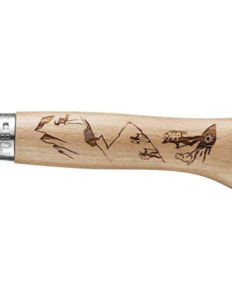 Cuchillo de bolsillo Opinel No8 - Acero inoxidable - Senderismo