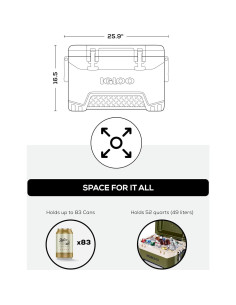 Hielera Igloo BMX 52 Qt Verde/Naranja Aislada Ligera 2
