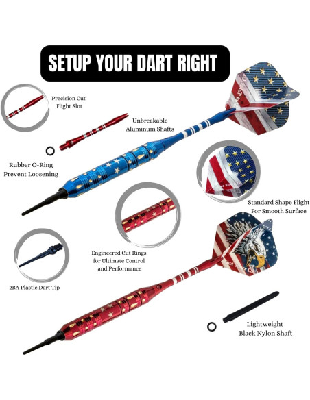 Juego de Dardos Profesionales SHOT TAKER STC - 6 Dardos 19g