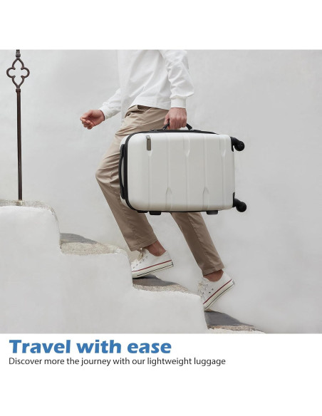 Conjunto de Maletas Expandibles Coolife 3 Piezas Negro Marrón