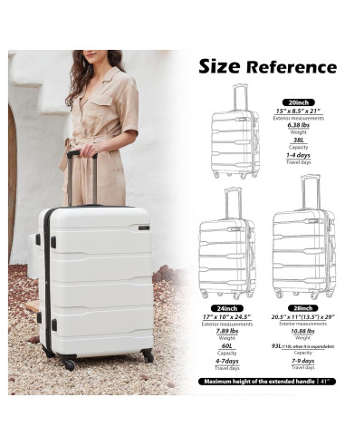 Conjunto de Maletas Expandibles Coolife 3 Piezas Negro Marrón