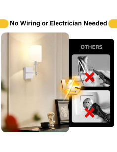 Lámparas de pared recargables Bosceos LED 14.5" con control remoto 2