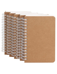 Cuaderno Espiral TWONE A6, 5 Piezas, 180 Páginas en Blanco