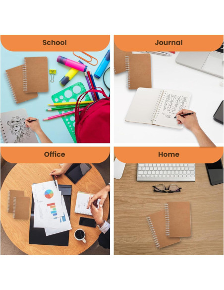 Cuaderno Espiral TWONE A6, 5 Piezas, 180 Páginas en Blanco