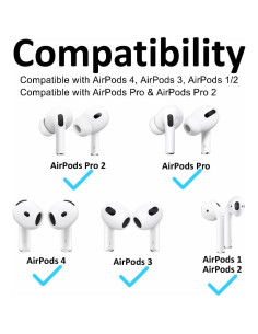 Kit Antideslizante para AirPods A-Focus - Ganchos y Correa Negro 2