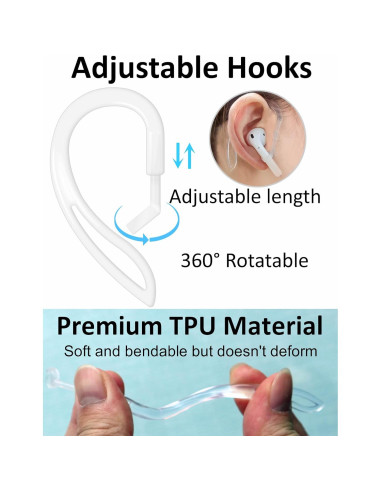 Kit Antideslizante para AirPods A-Focus - Ganchos y Correa Negro