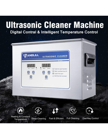 Limpiador Ultrasónico Anbull 4.5L 180W Acero Inoxidable