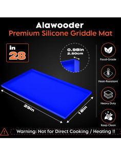Alfombrilla de silicona Alawooder 28" para plancha Blackstone 2