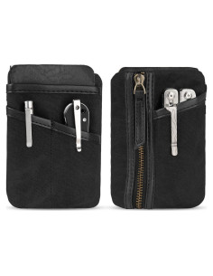 Bolsa EDC SAYRAM SP10 de Lona Encera Negra, Organizador Compacto