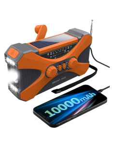 Radio de Emergencia Manivela Solar Moliao 10000mAh Naranja
