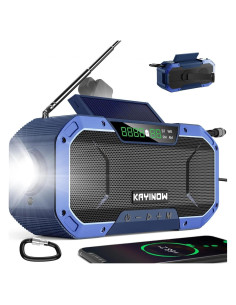 Radio de Manivela Solar Bluetooth NOAA 5000mAh Resistente Agua