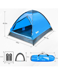 Carpa de Domo Mansader para 2 Personas Impermeable 210x140 cm 2