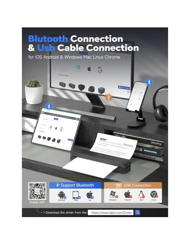 Impresora Térmica Portátil iDPRT MT610 Pro 300DPI Inalámbrica