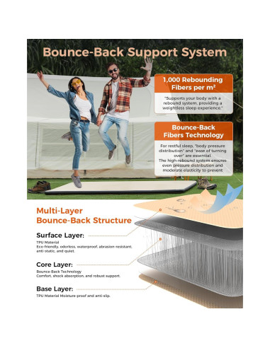 Colchón Inflable Doble KingCamp 200x140 cm Ultraligero