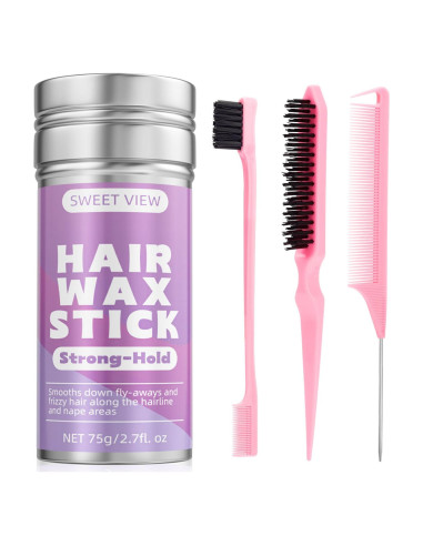 Kit de Cera para Cabello y Cepillo Sweet View - 4 Piezas