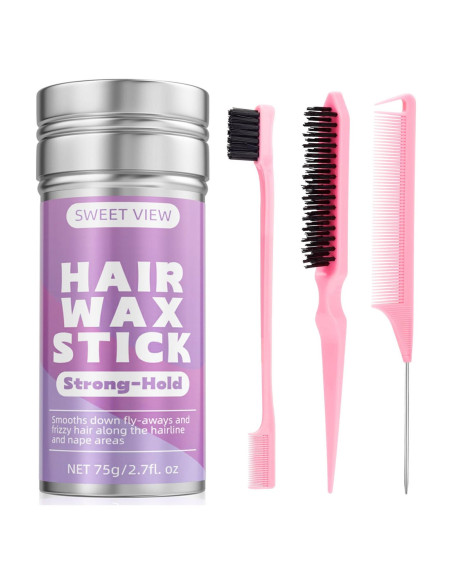 Kit de Cera para Cabello y Cepillo Sweet View - 4 Piezas