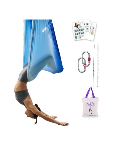 Hamaca de Yoga Aéreo F.Life 6.5 m Nylon Tricot Antigravedad