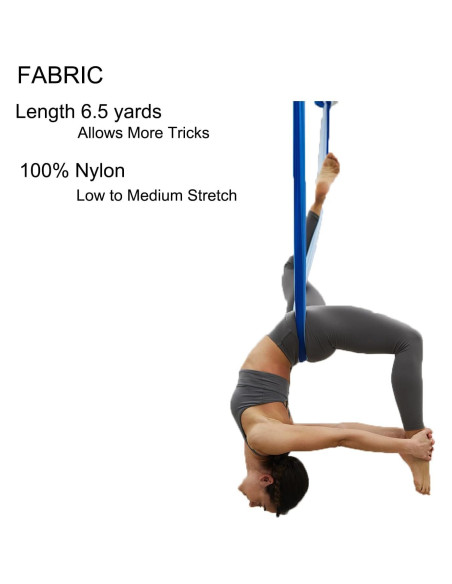 Hamaca de Yoga Aéreo F.Life 6.5 m Nylon Tricot Antigravedad