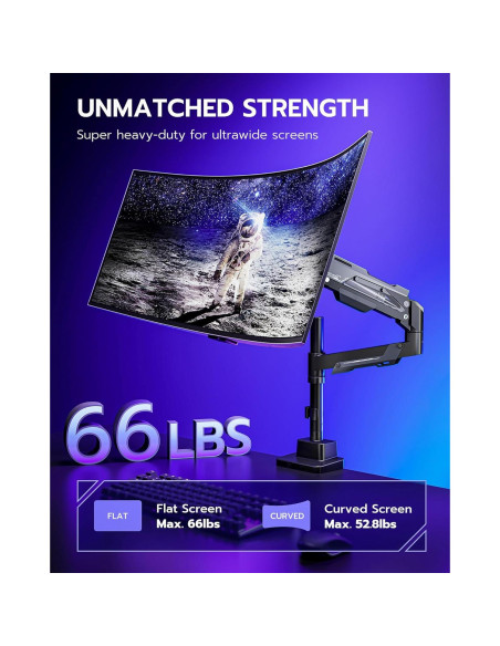 Soporte de Monitor ARES WING Ajustable para Pantallas de 24 a 57"