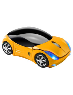 Ratón Inalámbrico Usbkingdom 2.4GHz Coche Deportivo Amarillo