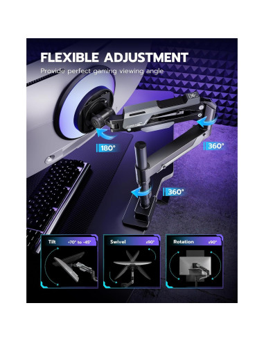 Soporte de Monitor ARES WING Ajustable para Pantallas de 24 a 57"