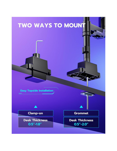 Soporte de Monitor ARES WING Ajustable para Pantallas de 24 a 57"