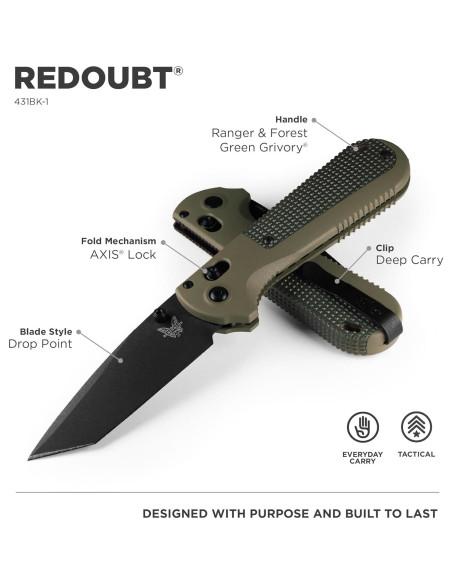 Cuchillo Plegable Benchmade Redoubt 431BK-1 Verde Ranger