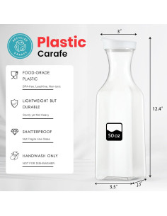 Juego de 2 Jarras de Agua NETANY 1.48L Plástico Transparente 2