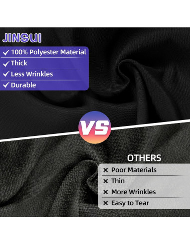 Cortina de Fondo Negra JINSUI 3x3m para Fotografía Profesional